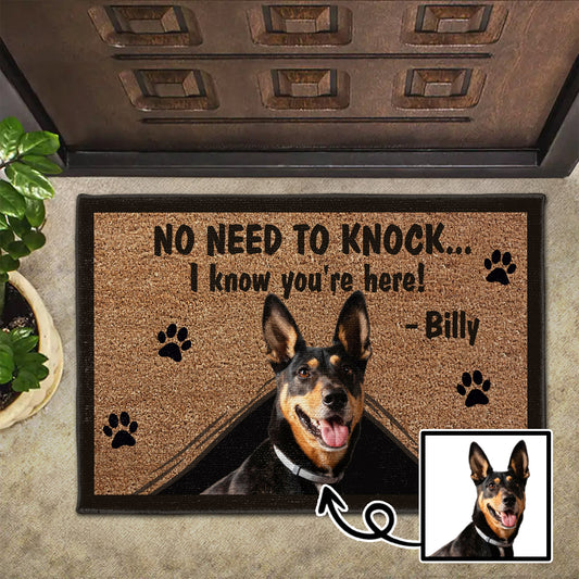 No Need To Knock I Know You're Here Dog Doormat - Personalized Custom Doormat - PET107_DRM