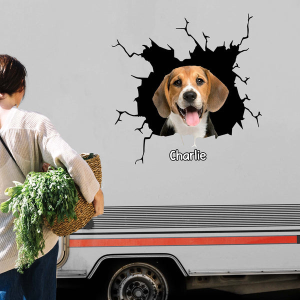 Preciosa calcomanía personalizada para perro - Calcomanía decorativa personalizada - PET111_STIK