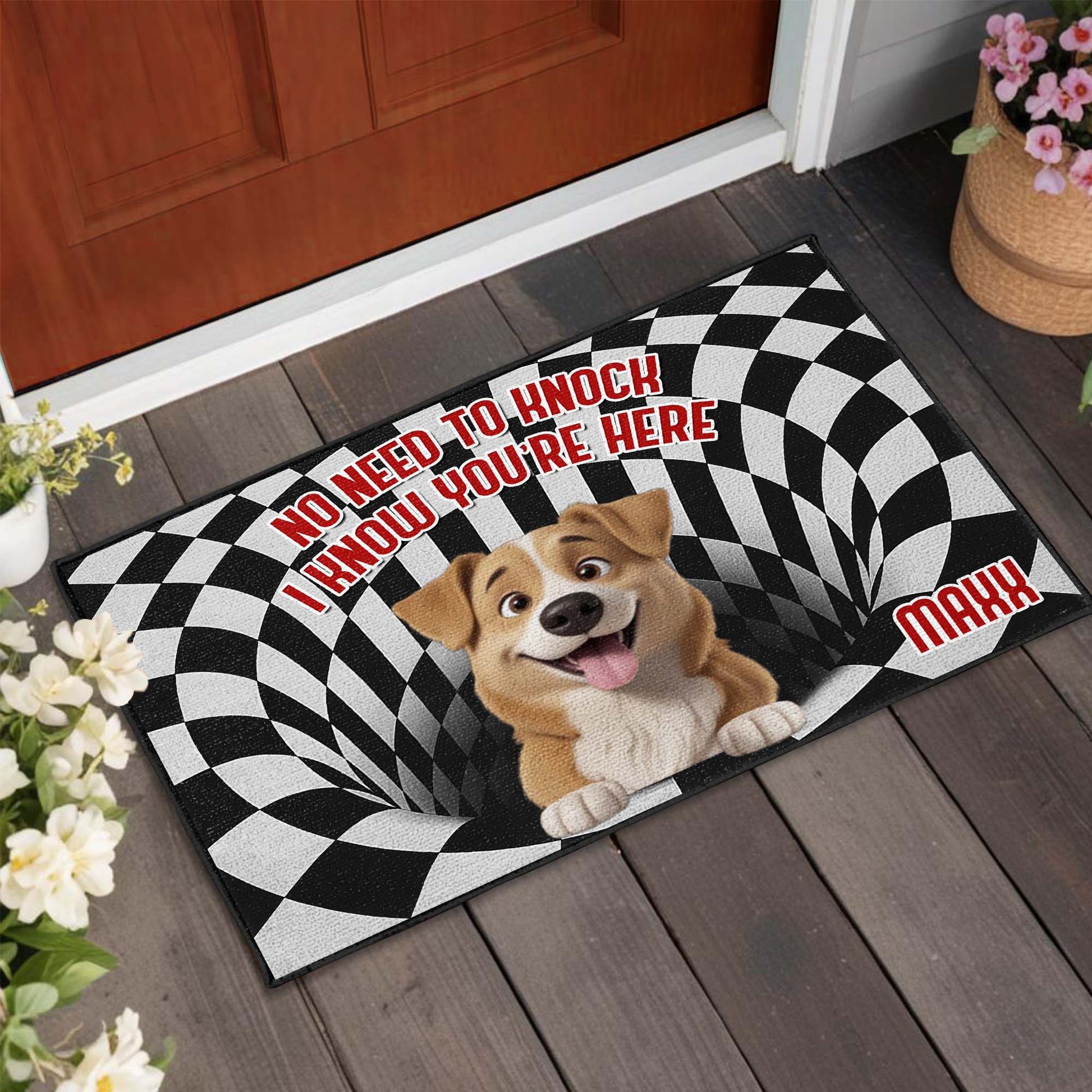 No Need To Knock I Know You're Here Dog Doormat