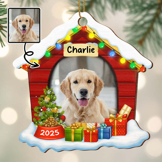 Festive Pet Ornament With Christmas Lights And Gifts