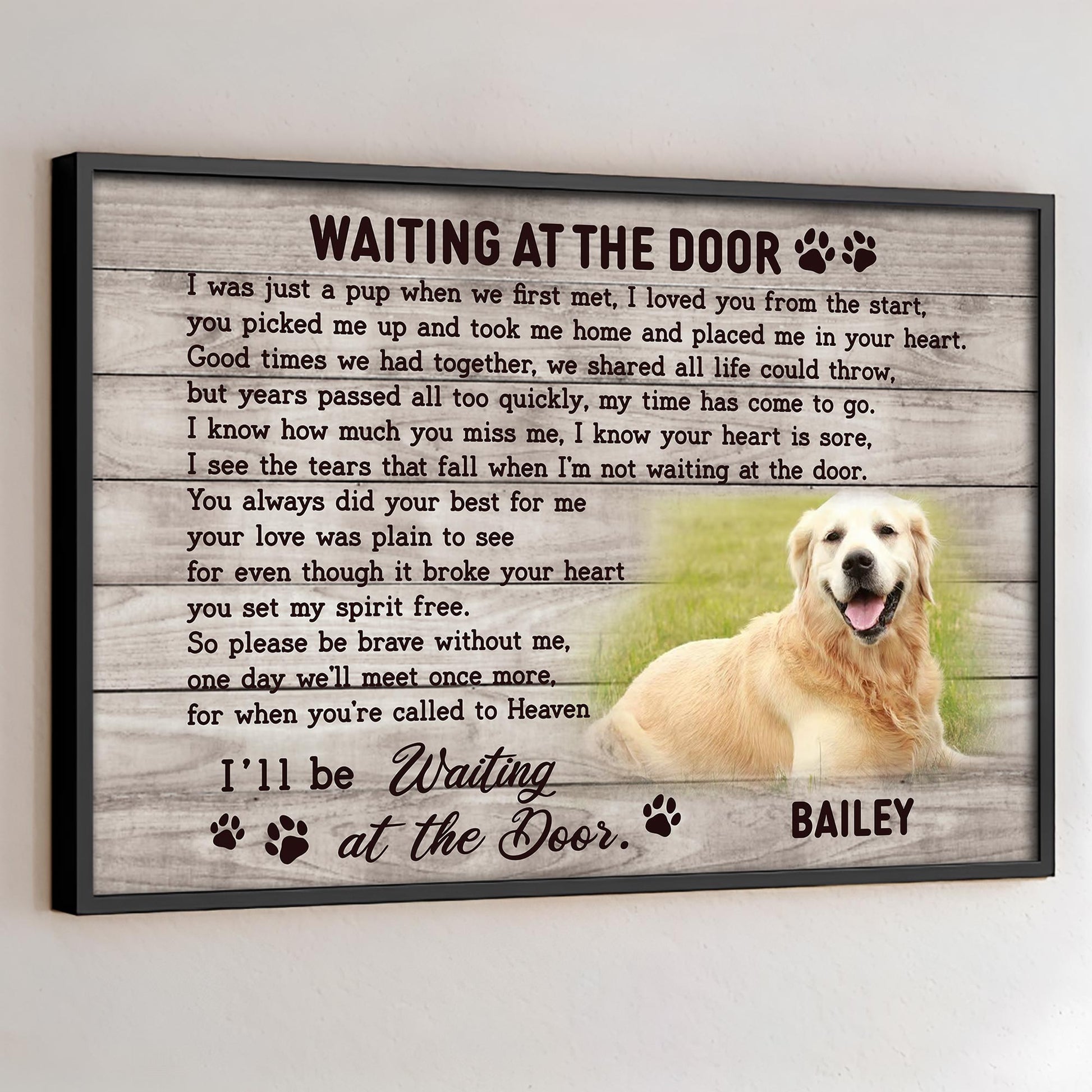 Waiting At The Door, Dog With Paw Prints