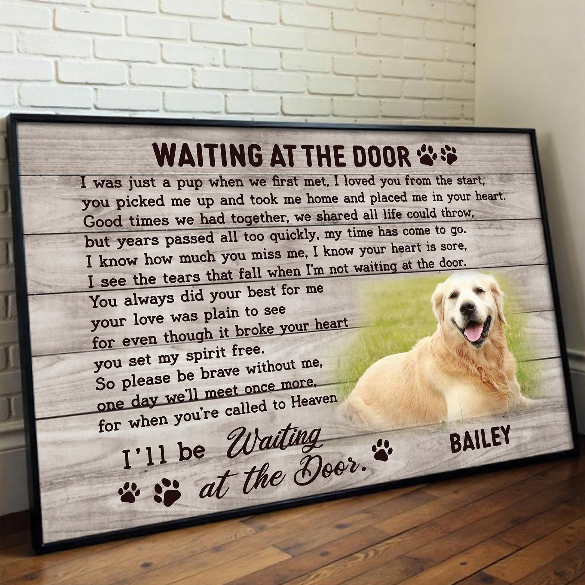 Waiting At The Door, Dog With Paw Prints