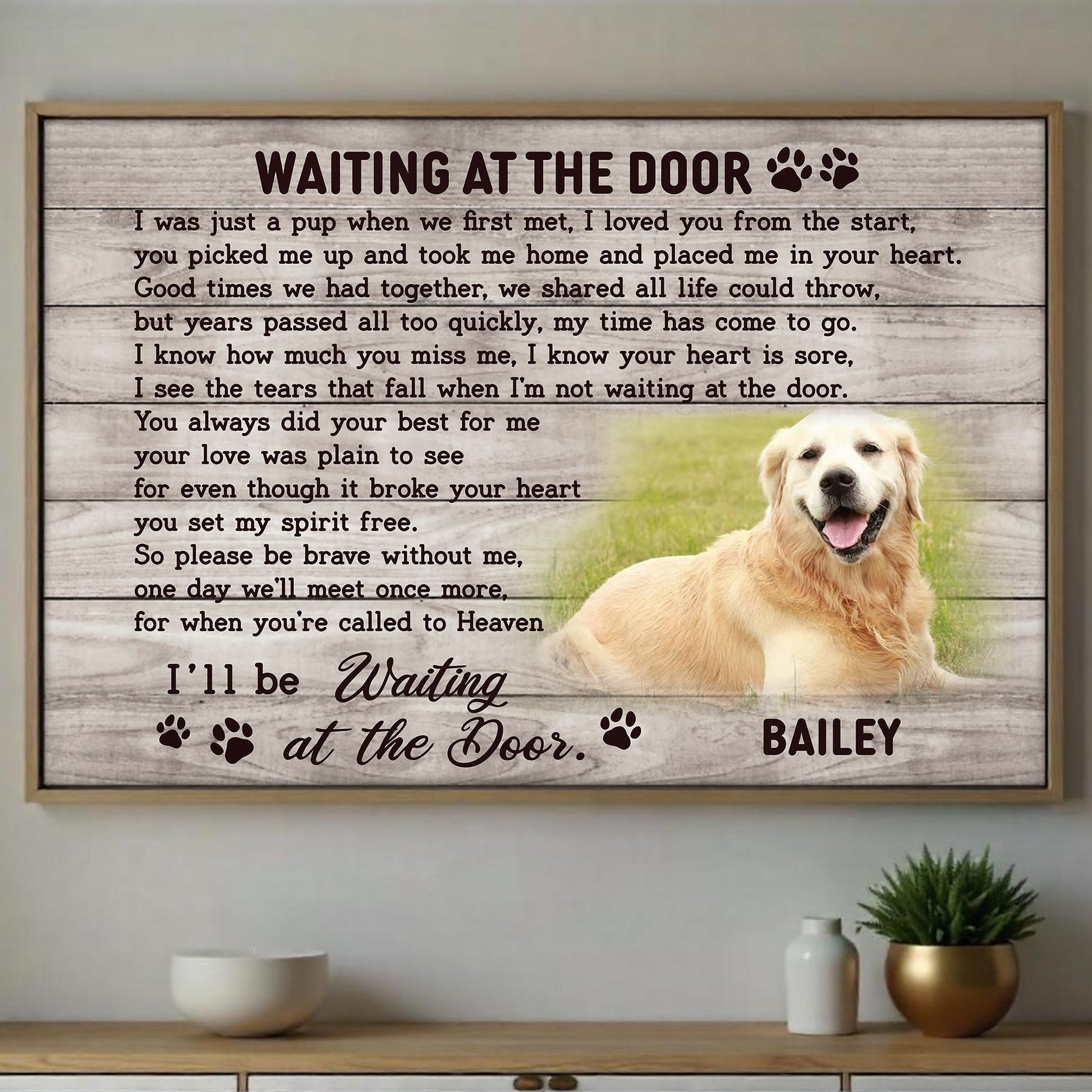 Waiting At The Door, Dog With Paw Prints