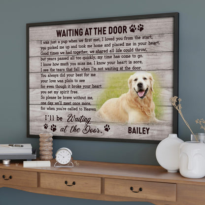 Waiting At The Door, Dog With Paw Prints