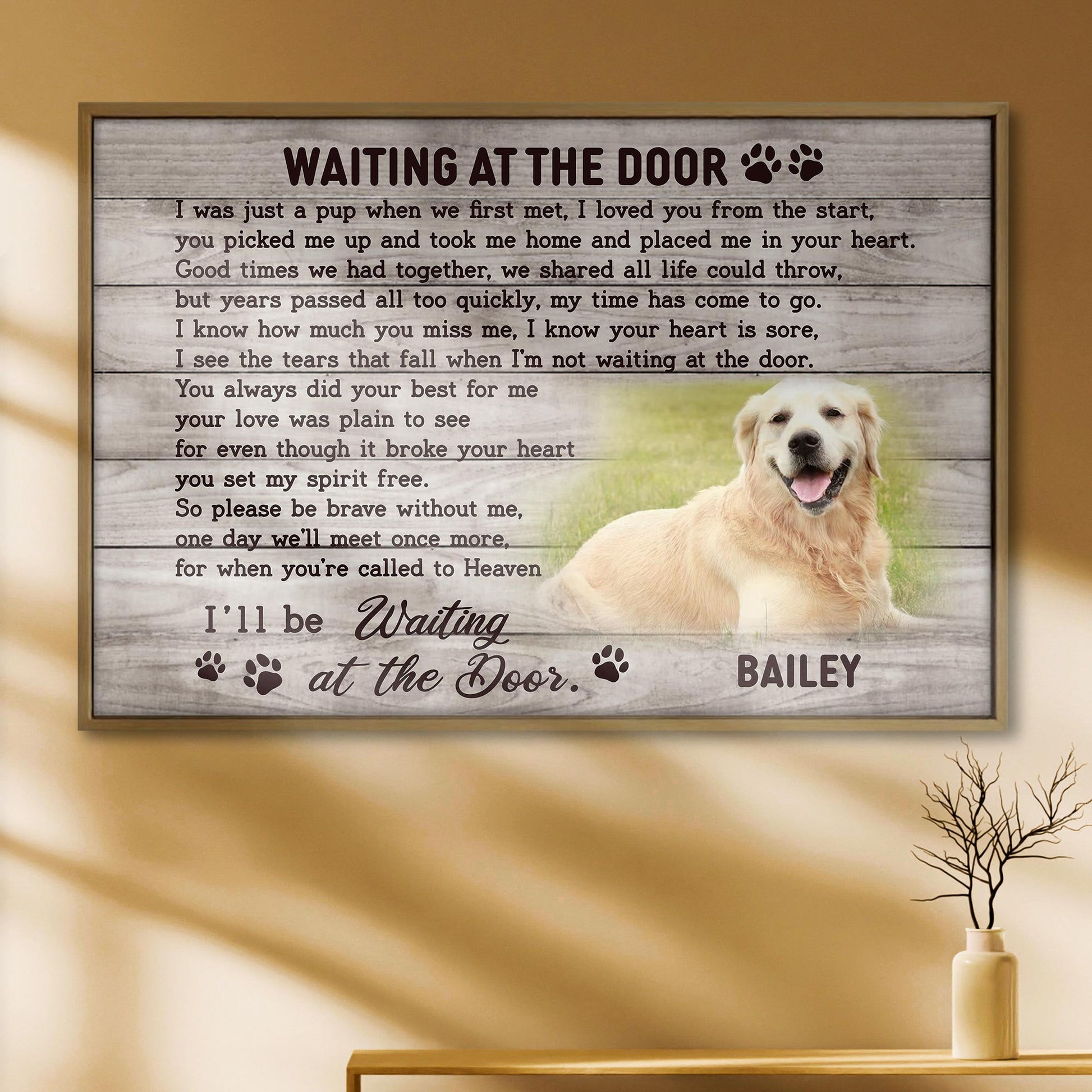 Waiting At The Door, Dog With Paw Prints