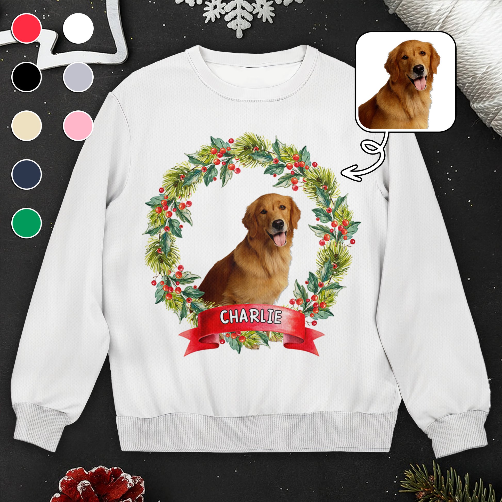 Give Your Pet A Special Place In Your Heart With A Wreath And Ribbon Design