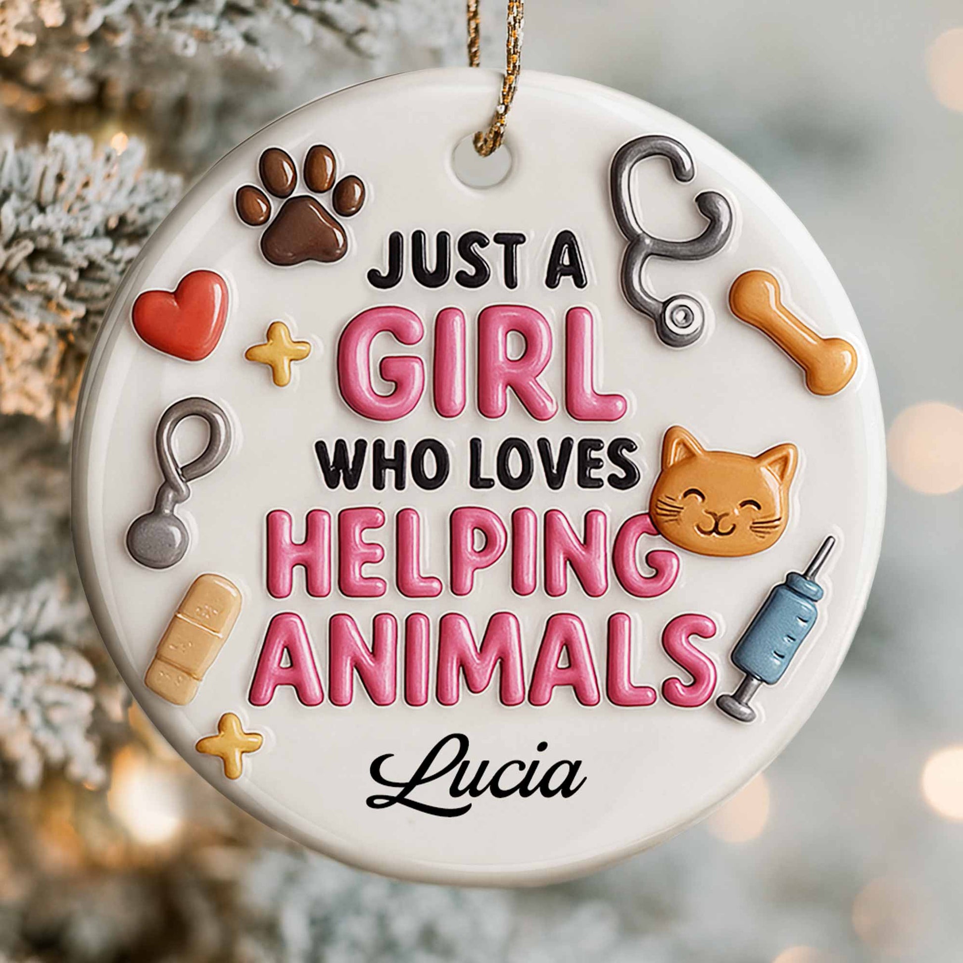 Just A Girl Who Loves Helping Animals Ornament
