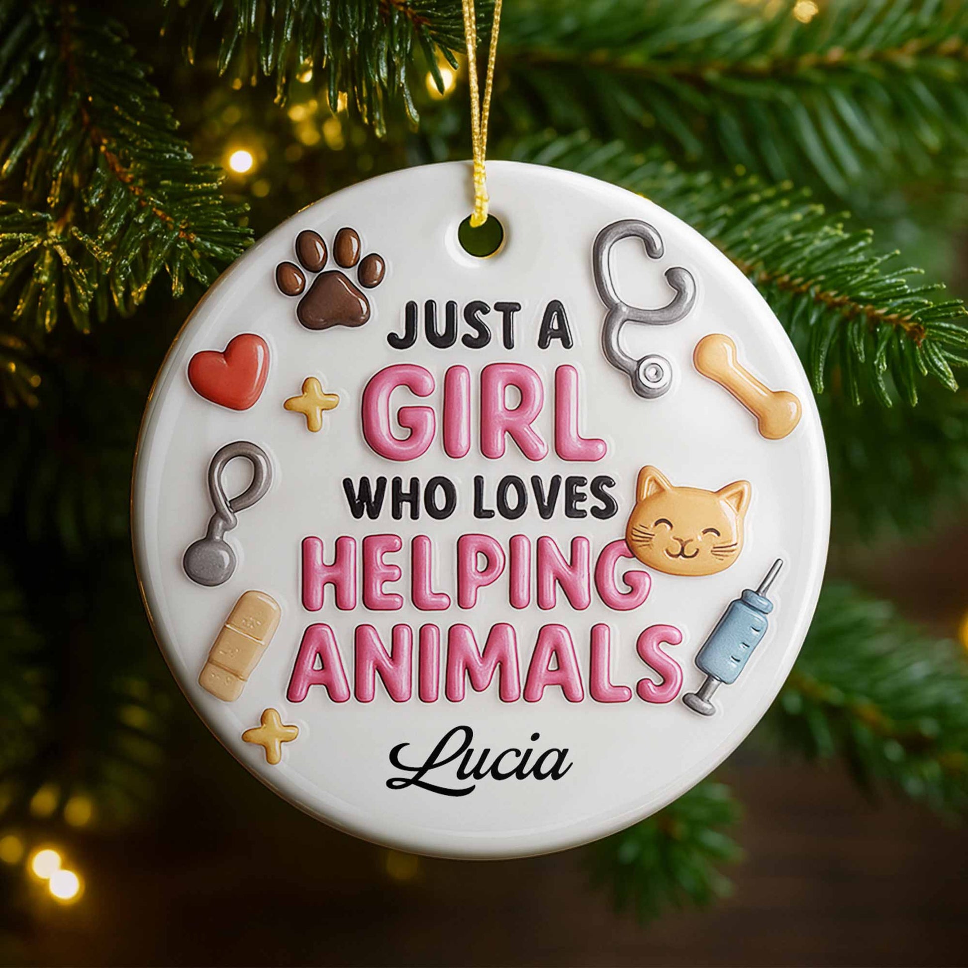Just A Girl Who Loves Helping Animals Ornament