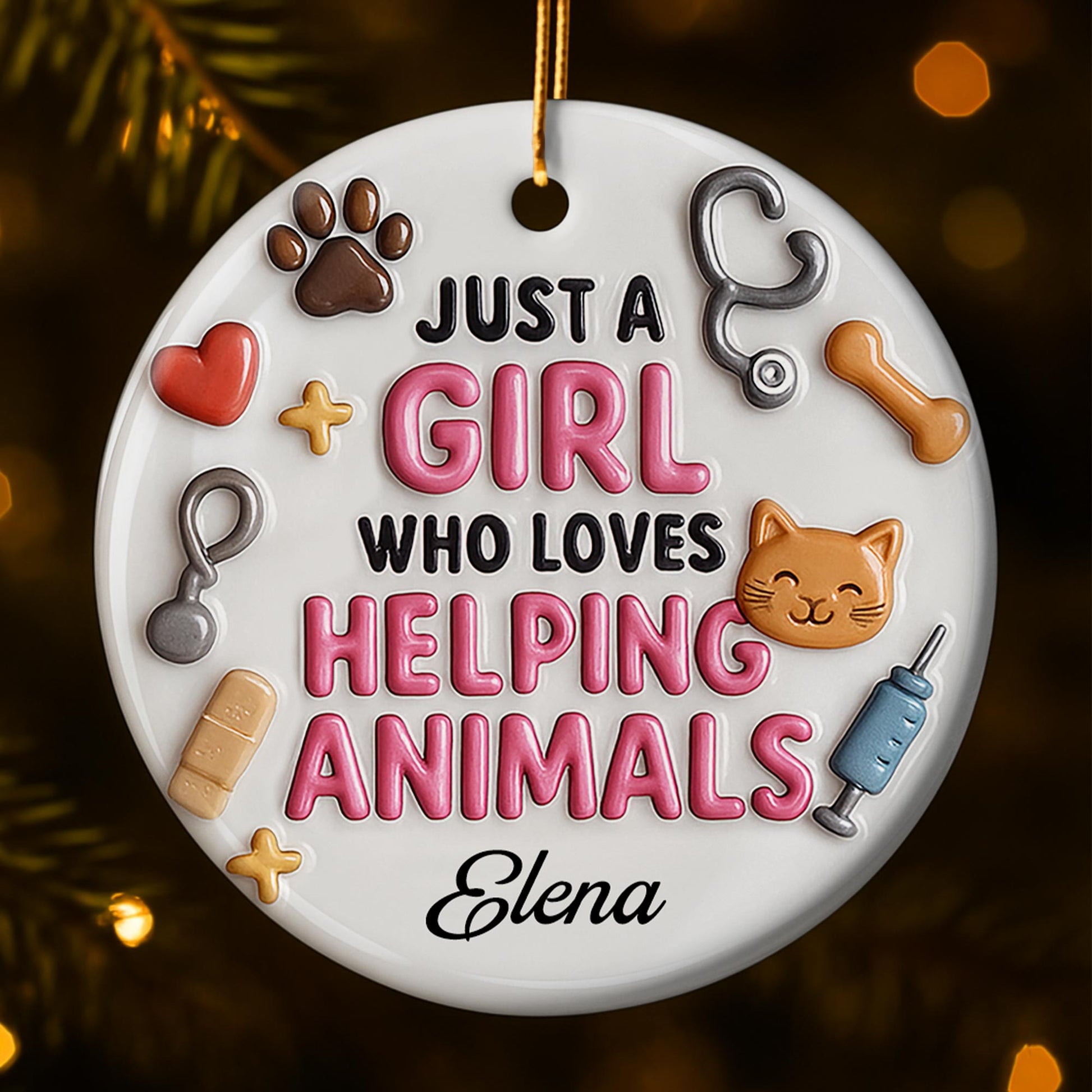 Just A Girl Who Loves Helping Animals Ornament
