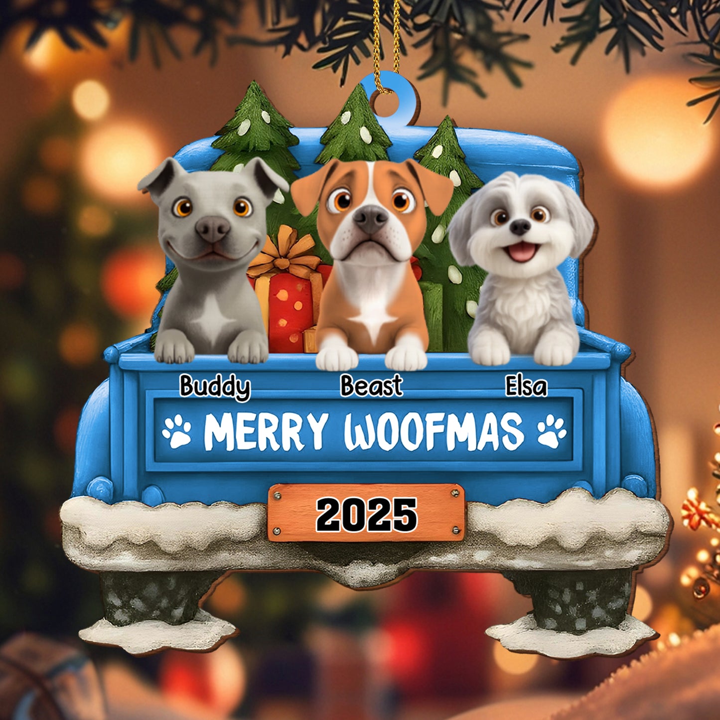 Merry Woofmas With Dogs And Sleigh