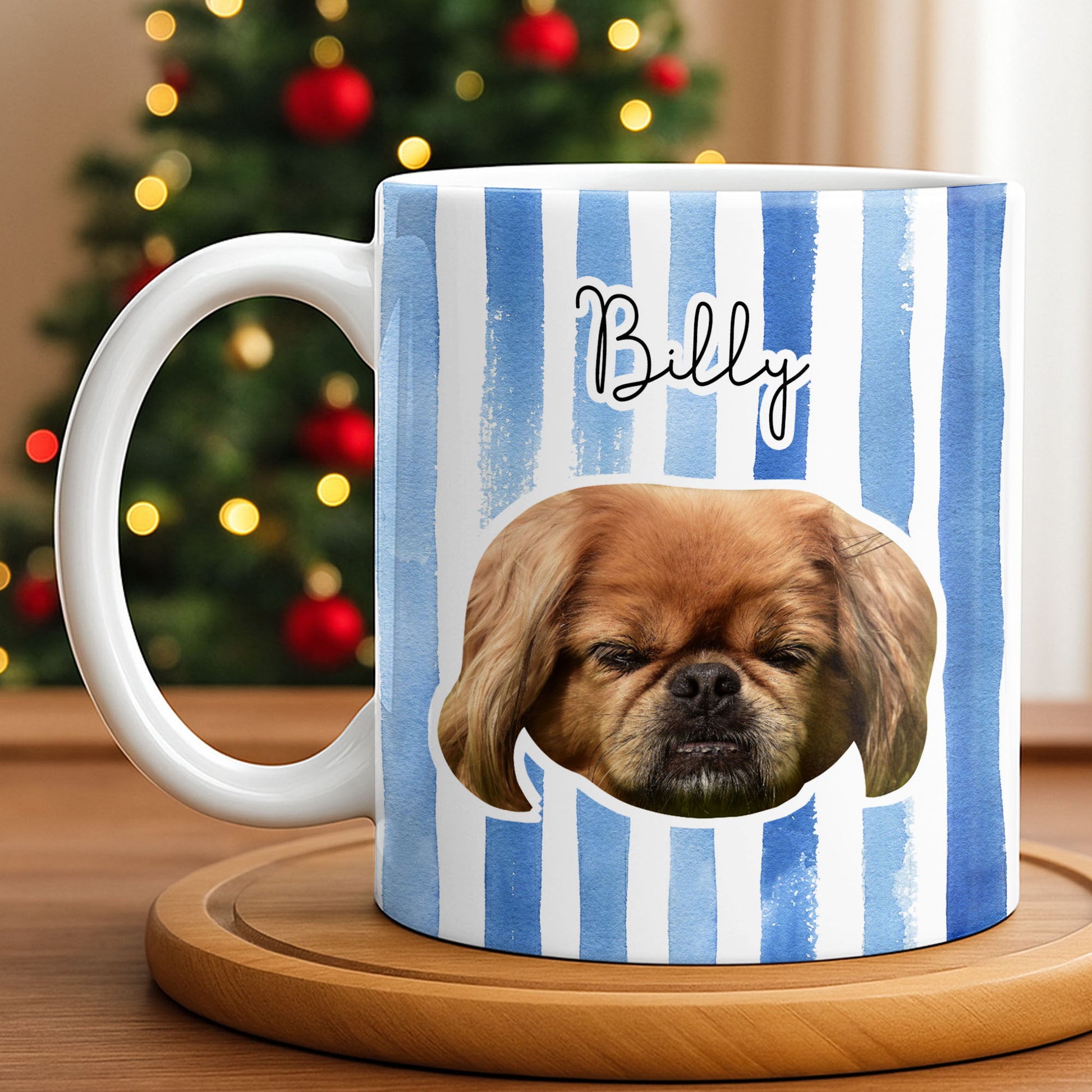 Personalized Pet Name and Photo Stripe Design