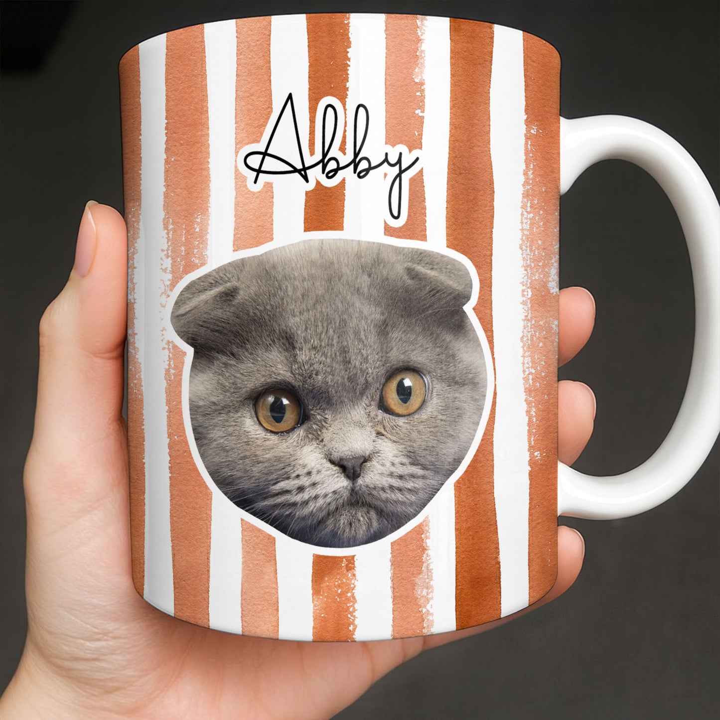 Personalized Pet Name and Photo Stripe Design