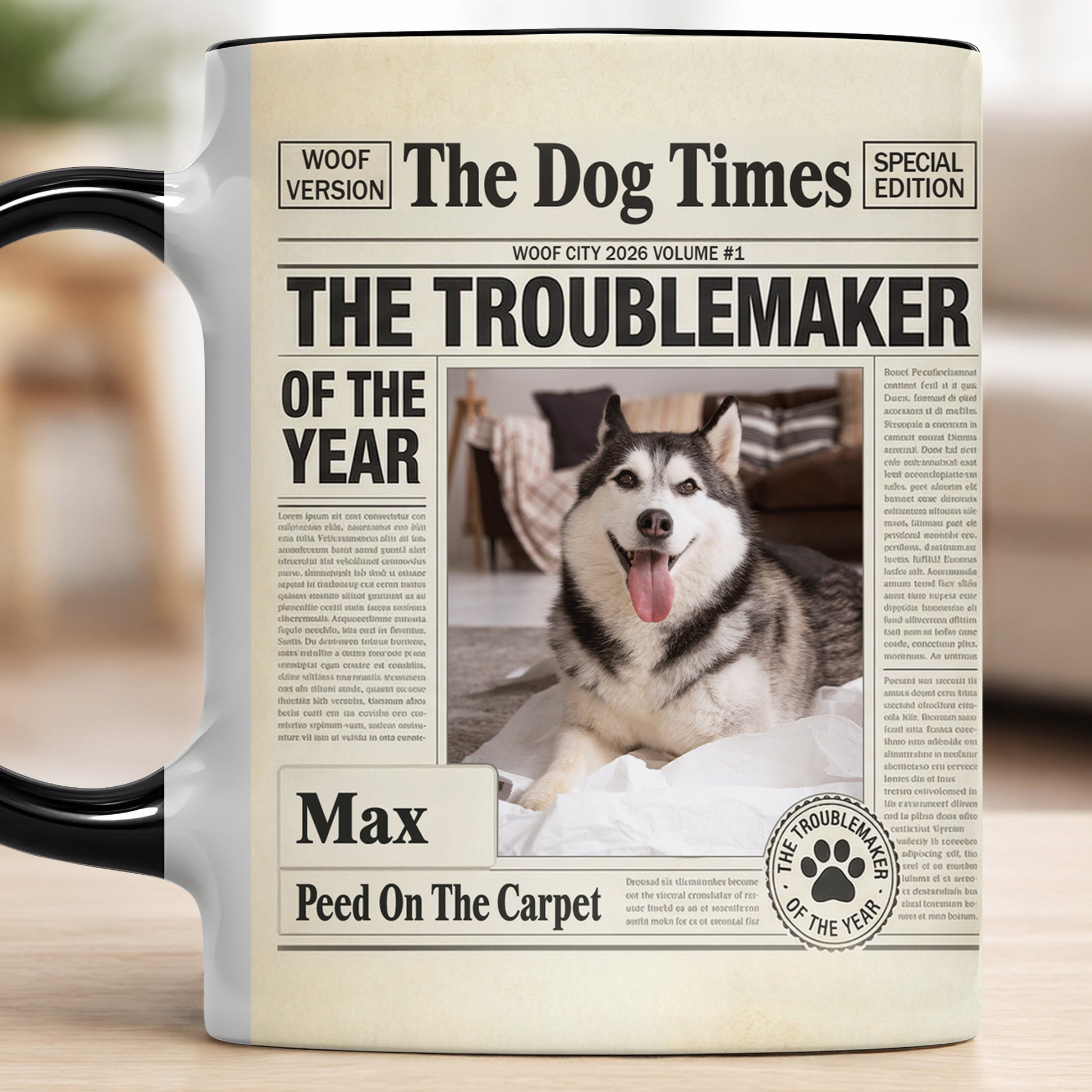 The Dog Times The Troublemaker Of The Year Newspaper Design Dog Photo