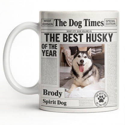 The Dog Times The Best Husky Of The Year Newspaper Mug