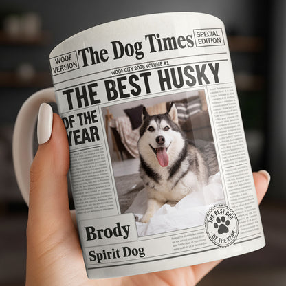 The Dog Times The Best Husky Of The Year Newspaper Mug