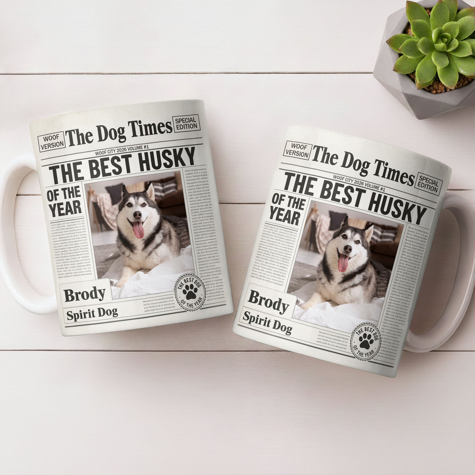 The Dog Times The Best Husky Of The Year Newspaper Mug