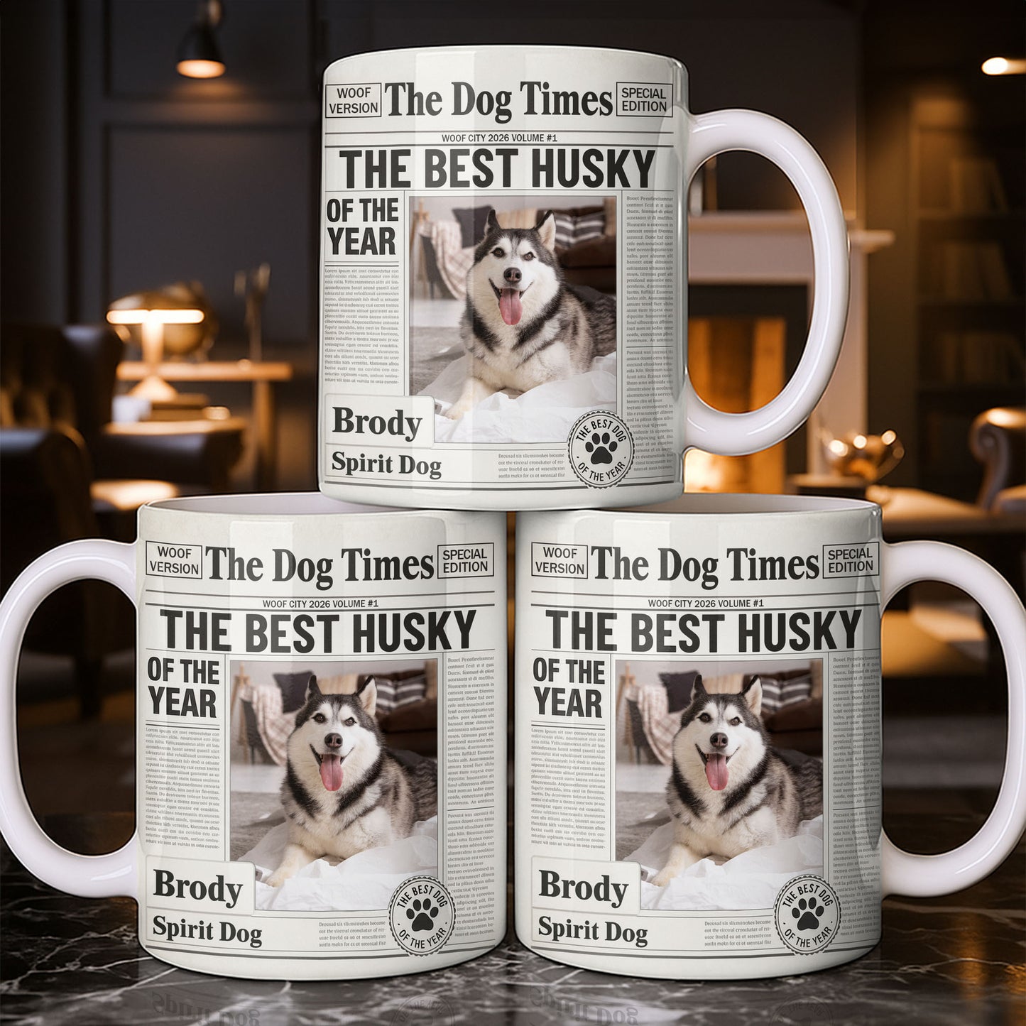 The Dog Times The Best Husky Of The Year Newspaper Mug