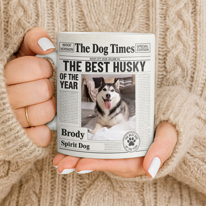 The Dog Times The Best Husky Of The Year Newspaper Mug