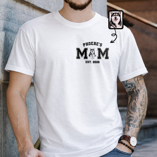 Dad Est Custom Dog T-shirt With Pet Illustration - Personalized Custom Unisex T-shirt, Hoodie - PET172_WBAS