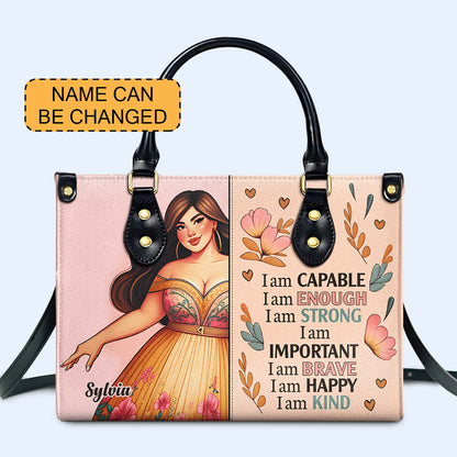 Je suis capable - Sac à main en cuir personnalisé - PG01