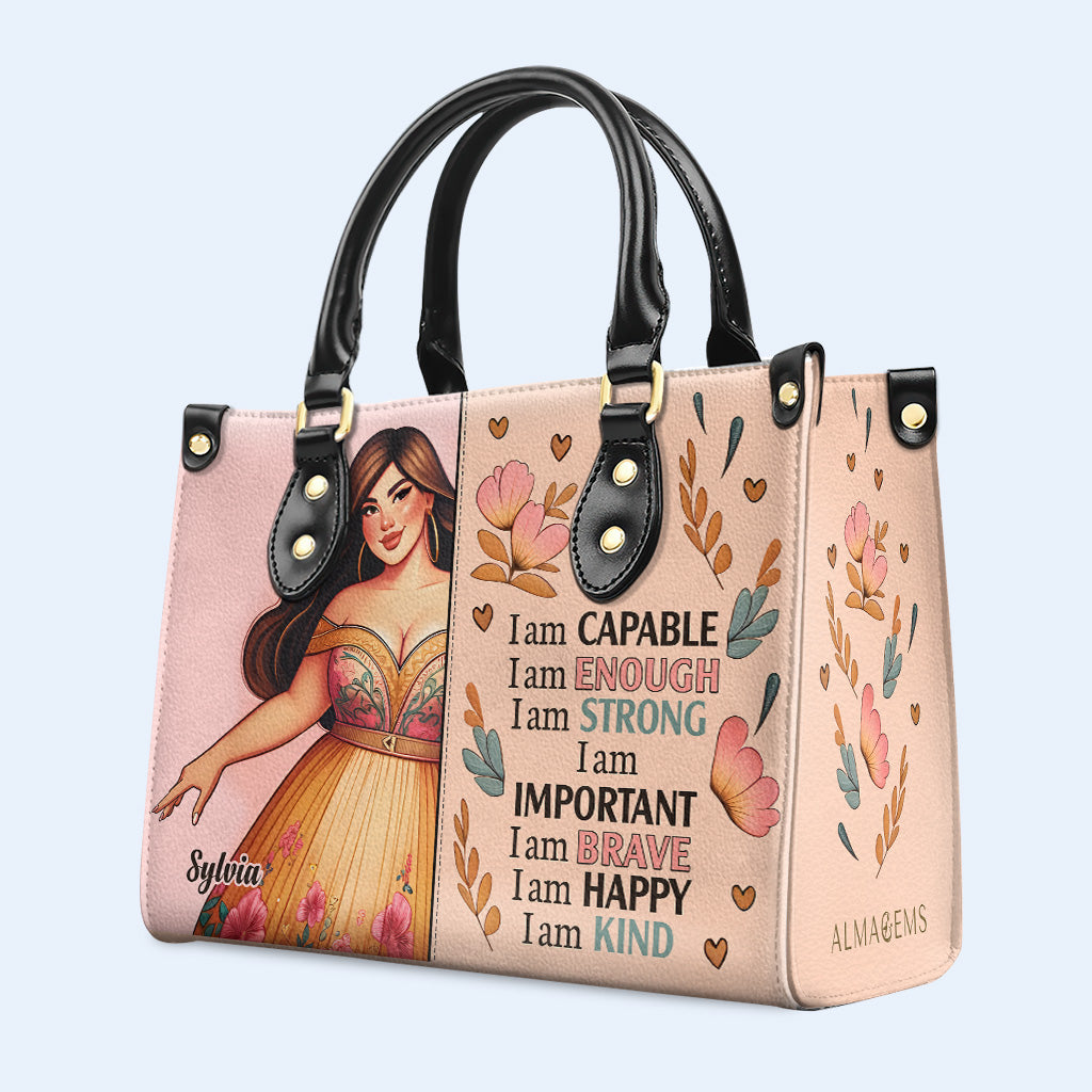 Je suis capable - Sac à main en cuir personnalisé - PG01
