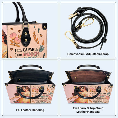 Je suis capable - Sac à main en cuir personnalisé - PG01