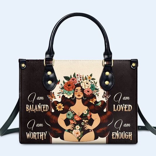 Soy equilibrada - Bolso de mano de piel personalizado - PG07