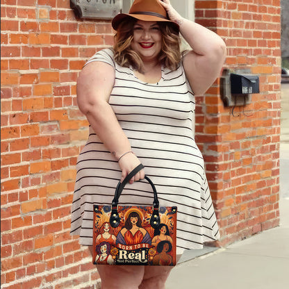 Né pour être réel, pas parfait - Sac à main en cuir personnalisé - PG11