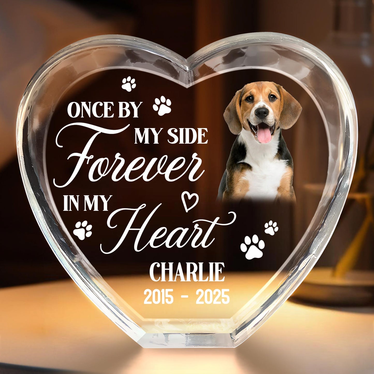 Once By My Side Forever In My Heart, Paws and Heart Shape