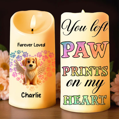 Furever Loved Paw Prints On My Heart Angel Dog Design