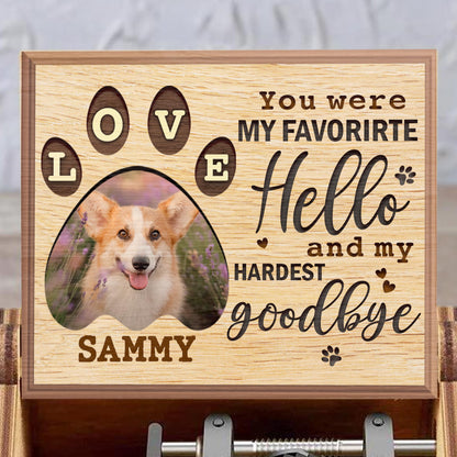 Favorite Hello Hardest Goodbye With Dog And Hearts