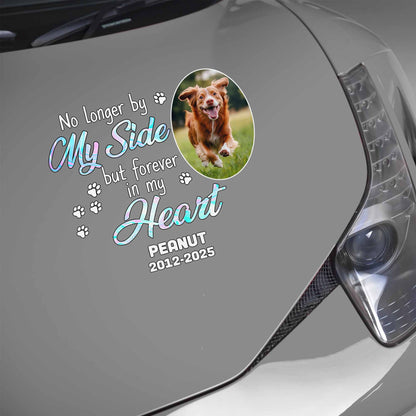Plus à mes côtés, mais pour toujours dans mon cœur, chien et pattes - Autocollant décoratif personnalisé - PME023_STIK