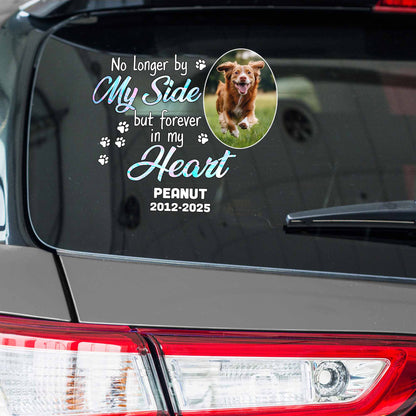 Plus à mes côtés, mais pour toujours dans mon cœur, chien et pattes - Autocollant décoratif personnalisé - PME023_STIK