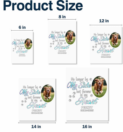 Plus à mes côtés, mais pour toujours dans mon cœur, chien et pattes - Autocollant décoratif personnalisé - PME023_STIK