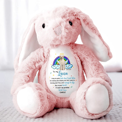 To My Lucia, I may be gone, but don't feel blue, Rainbow and Angel Dog
