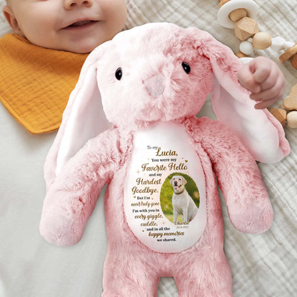 To My Lucia, You Were My Favorite Hello, Stuffed Bunny And Dog