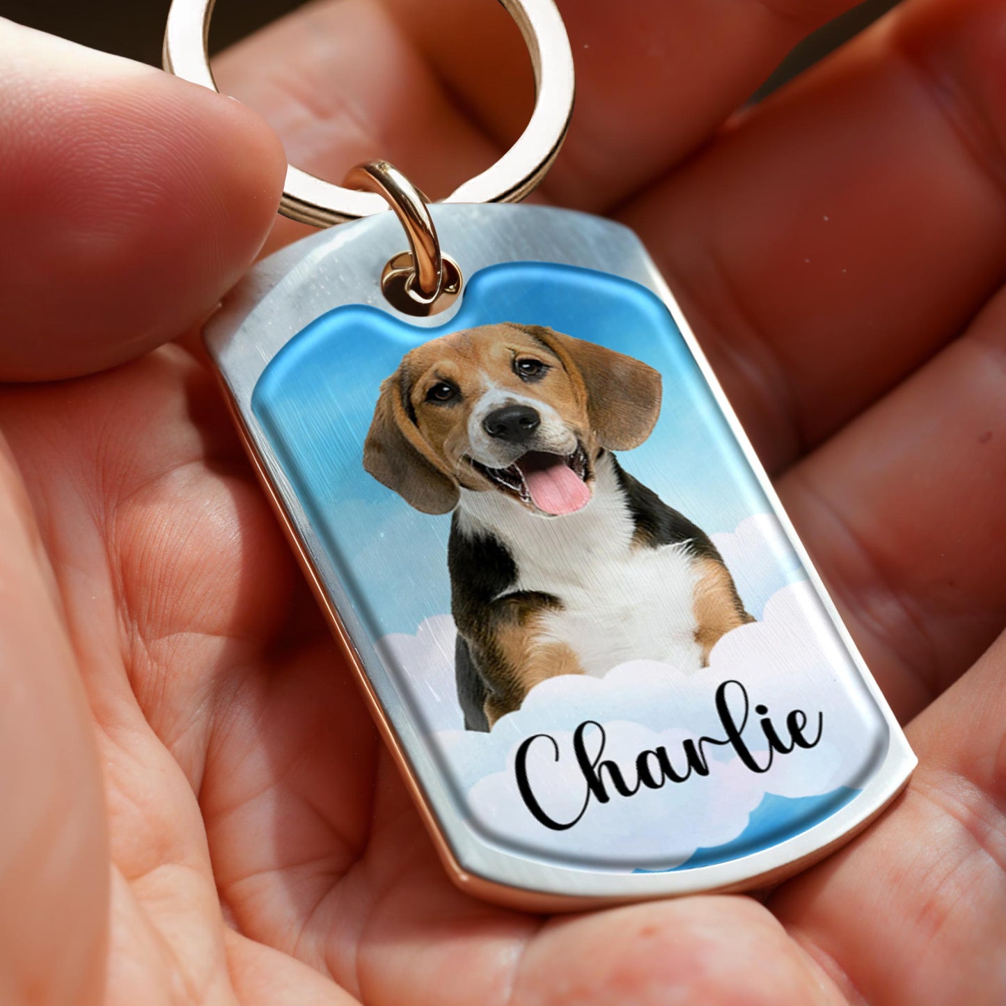 Le moment où ton cœur s'est arrêté, le mien a changé à jamais, empreinte de chien et de patte - Porte-clés personnalisé - PME033_KCH