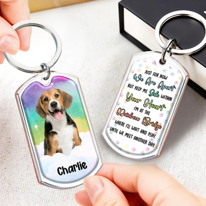 Just For Now We Are Apart, Dog at Rainbow Bridge With Paw Prints