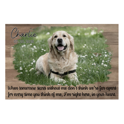 When Tomorrow Starts Without Me, Dog Memorial - Personalized Custom Horizontal Poster - PME042_HPOS