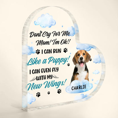 Don't Cry For Me Mom! I'm Ok!, Dog, Clouds, Paw Prints, Wings