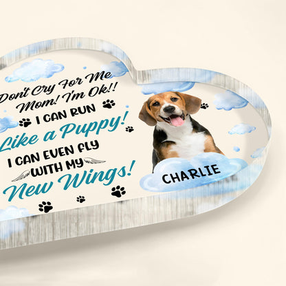 Don't Cry For Me Mom! I'm Ok!, Dog, Clouds, Paw Prints, Wings