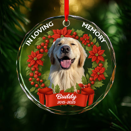 In Loving Memory Dog Poinsettias Holly Berries
