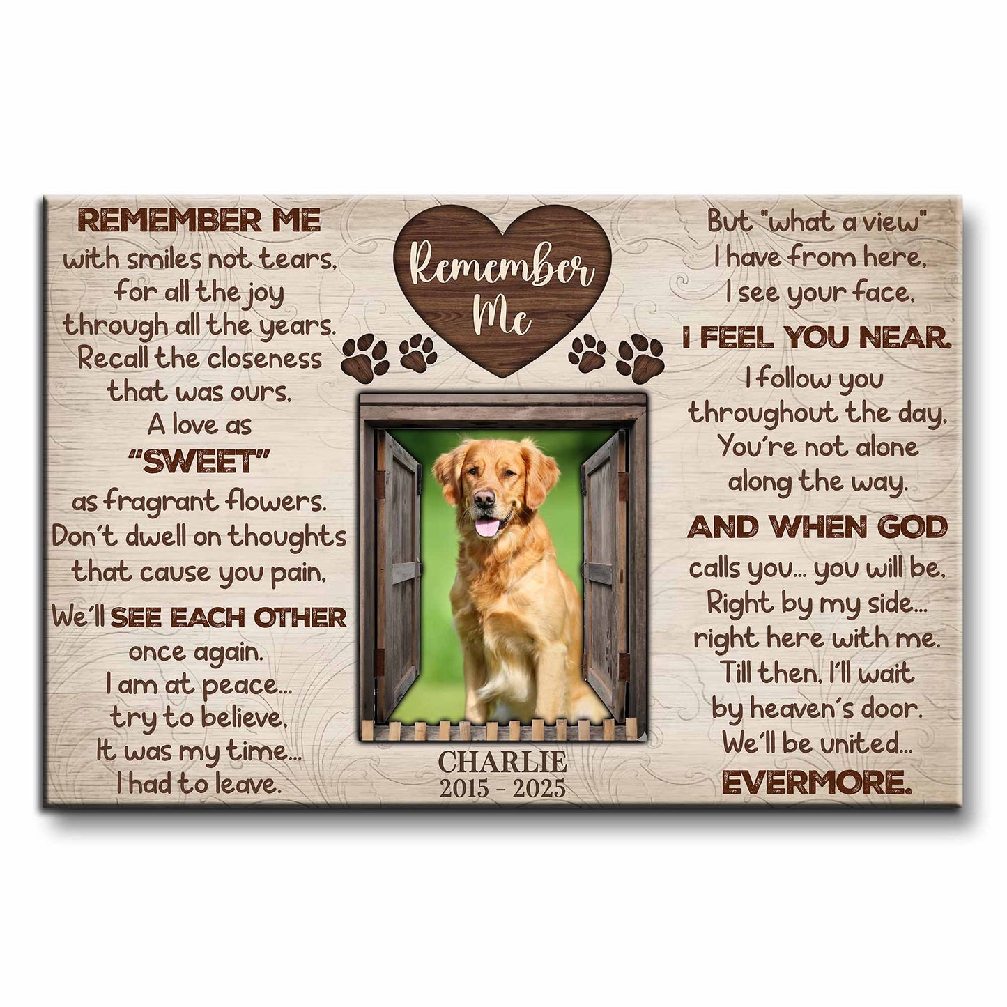Remember Me With Smiles Not Tears, A Tribute To Beloved Pets