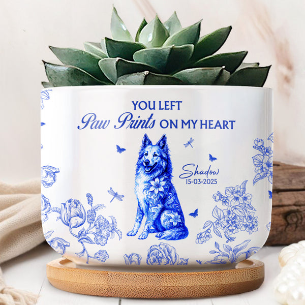 You Left Paw Prints on My Heart Dog and Flowers