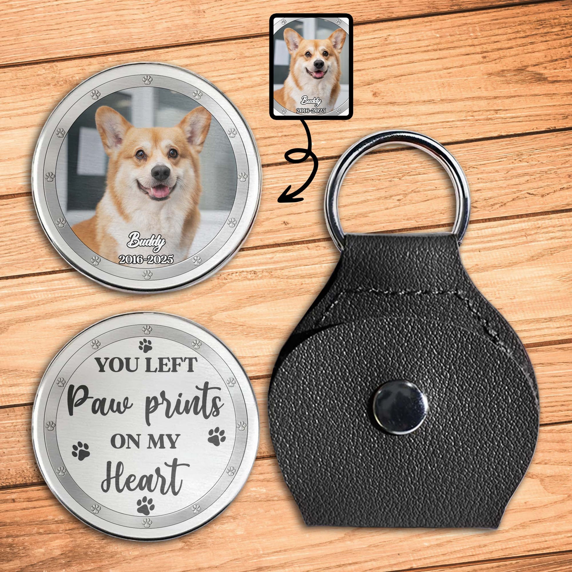 You Left Paw Prints On My Heart Keychain