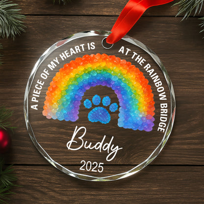 A Piece Of My Heart Is At The Rainbow Bridge, Rainbow and Paw Print