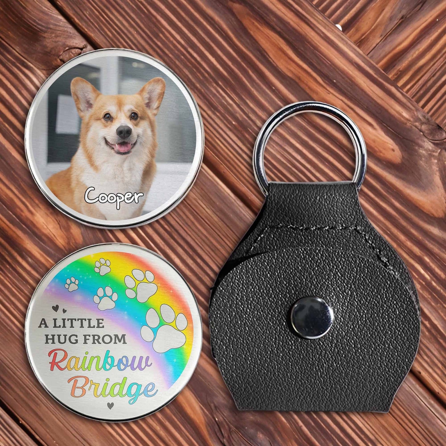 A Little Hug From Rainbow Bridge, Paw Prints And Rainbow