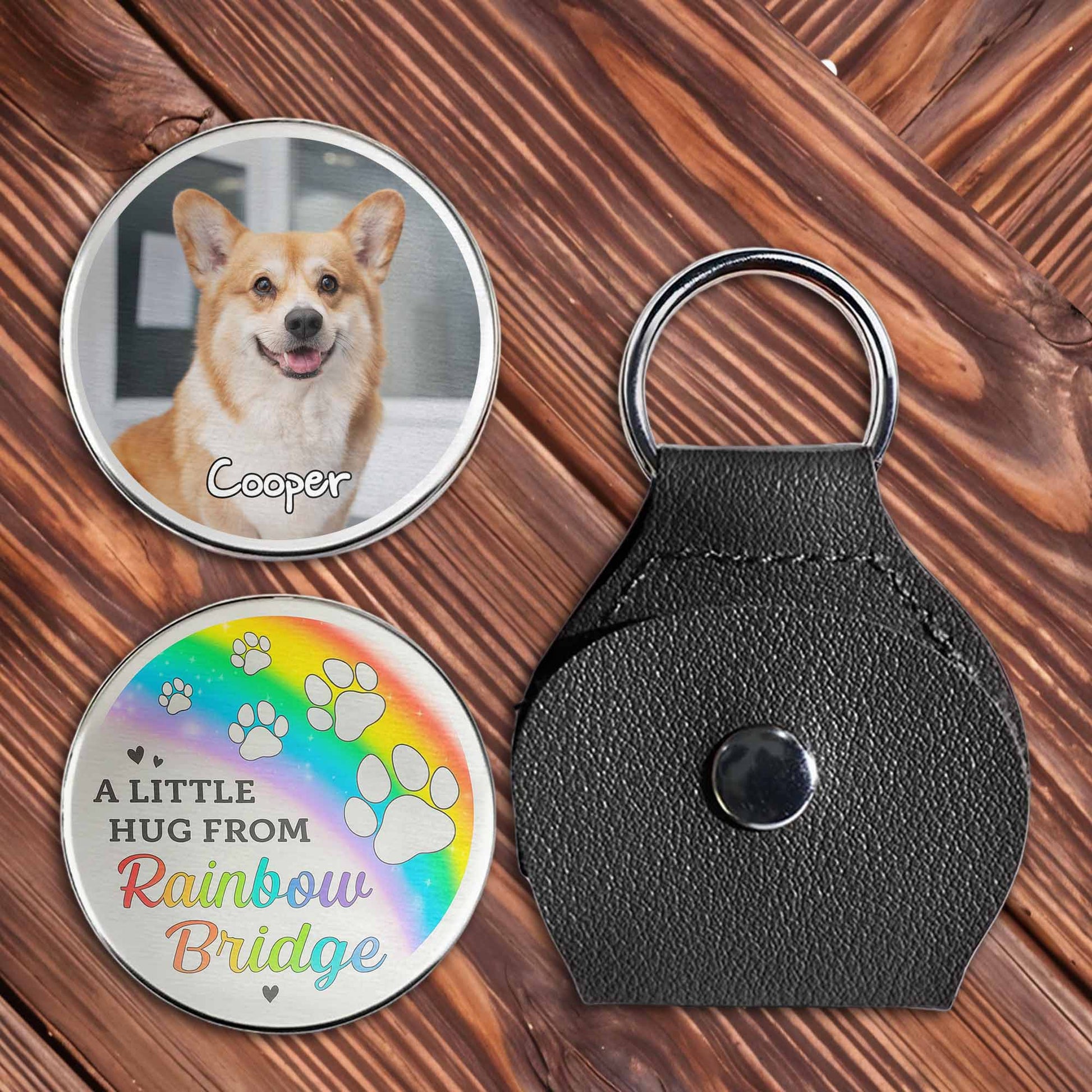 A Little Hug From Rainbow Bridge, Paw Prints And Rainbow