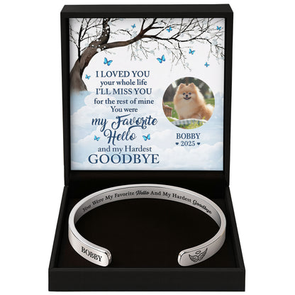 Favorite Hello Hardest Goodbye Paw Cuff Bracelet