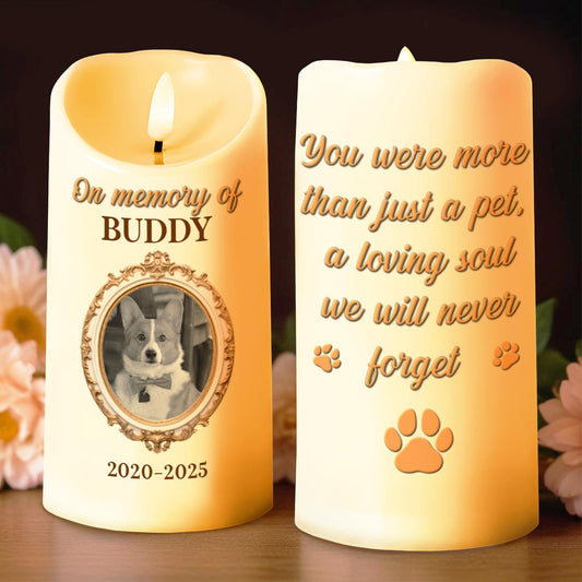 In Memory Of A Beloved Pet With Paw Prints And Photo